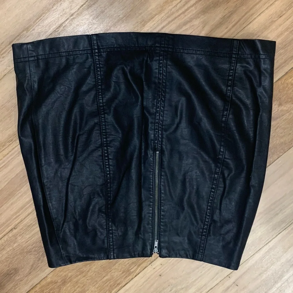Free People leather mini skirt, worn once - Picture 2 of 4